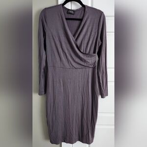 Women's Gray Wrap Dress